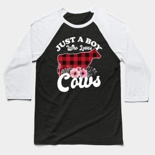 Just a Boy Who Loves Cows Baseball T-Shirt